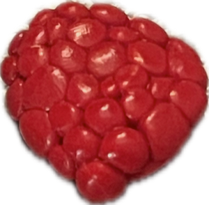Polymer clay raspberry magnet