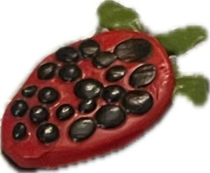 Polymer clay strawberry magnet