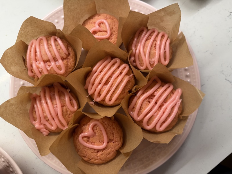 Pink frosted cupcakes